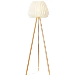 BRILLIANT INNA Stehleuchte 155 cm Bambus / Kunststoff Holz hell / weiß, 93047/75