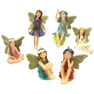 6* Garten -niaturfeen 6 Feenfiguren, Elfen Figuren Feengarten Zubehör, Fee Garten Fee Figur -niatur, Gartenfeen Feengartenzubehör, Feen Für Feengärten, Fairy Garden Miniatur Feen Figuren Elfen