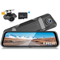 Hikity Dashcam Auto, 9,66 Zoll 1080P Dual-Linse Touchscreen HD