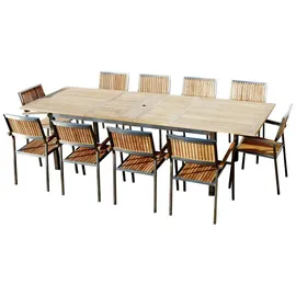 ASS Altenburger Gartengarnitur 10-tlg. Silber/Braun