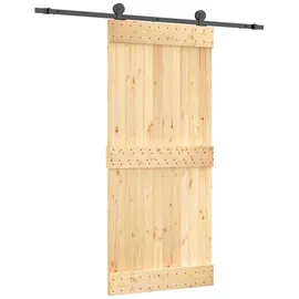 vidaXL Schiebetür rechts 90 x 210 cm Braun/Schwarz