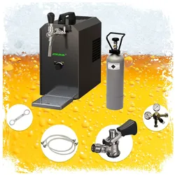 Komplett Set - Zapfanlage STREAM 50 Bierkoffer, Bierzapfanlage, Durchlaufkühler 1-leitig Trockenkühler, Zapfkopf:KeyKeg