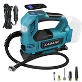 LADAMI Akku-Kompressor für Makita 18V,Akku Luftpumpe bis150 PSI mit LED-Licht & Autostopp,Tragbare Luftpumpe mit Digitales Manometer,Elektrischer Luftkompressor für Auto, Motorrad,Fahrrad,Sportbälle