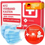 Purahelp KFZ-Verbandkasten nach aktueller Norm 2024 DIN 13164 (StVO konform), (Inkl. Beatmungstuch, 2x Klettstreifen -, 44 St), Erste Hilfe Set Auto Verbandskasten Auto 2024