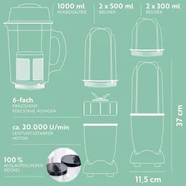 GOURMETmaxx Mixer Mr. Magic 18-tlg. 400W grau/schwarz