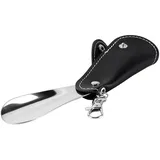 Ausi Mini-Schuhlöffel aus Metall, 11,2 cm, kurzer Schuhlöffel aus Metall, robust für Reisen und Camping (schwarz)