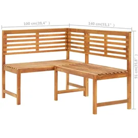 vidaXL Garten-Eckbank 140 x 140 x 85 cm Braun