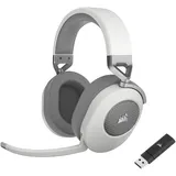 Corsair HS65 Wireless Gaming-Headset - Geringer Latenz 2,4-GHz-Wireless- oder Bluetooth, Dolby® Audio 7.1-Surround-Sound, Leichtgewicht, Omnidirektionales Mikrofon, Zugängliche Tasten - Weiß