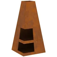 vidaXL - Feuerstelle mit Holzlager 50x50x100 cm Cortenstahl