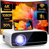 ✅ Beamer 4k unterstütz 1080P Projektor 5G WiFi Mini Beamer Heimkino FireTV Handy