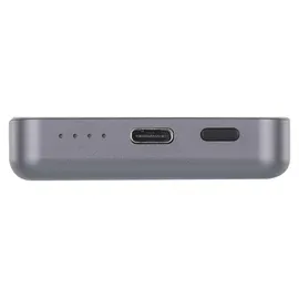 EMOS Powerbank WI 522, 5000 mAh MagSafe mit Passthrough und Wireless-Charging, USB-C-Ausgang inkl. Kabel, für iPhone, iPad, Smartwatch, grau, B0555GY - Grau