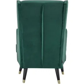 Home Affaire Ohrensessel HOME AFFAIRE "ZILLER, TV-Sessel, frei im Raum stellbar, in Cord und Samtvelours", grün, B:70cm H:105cm T:91cm, Holzgestell, Schaum-Polsterung, Holzbeine und pflegeleichter Bezug, Sessel, Ohrensessel, Holzfüsse mit dekorativen Metallhülsen,