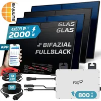 Sunniva Balkonkraftwerk Bifazial 2000W inkl. FOX ESS 800W Wechselrichter,