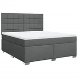 vidaXL Boxspringbett 180 x 200 cm Dunkelgrau