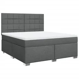 vidaXL Boxspringbett 180 x 200 cm Dunkelgrau