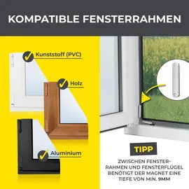 EasyMaxx Fliegengitter für Fenster 150 x 130 cm Grau