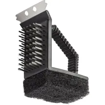 DEMA Grillbürste 3 in 1 Edelstahl schwarz