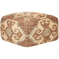 Beliani Pouf URPAD Jute mehrfarbig 50 x 50 x