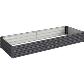 Outsunny Hochbeet 241 x 90,5 x 30 cm Grau