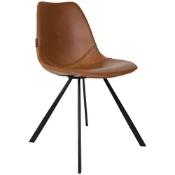 Esszimmerstuhl FRANKY Kunstleder Vintage braun von DutchBone - Braun