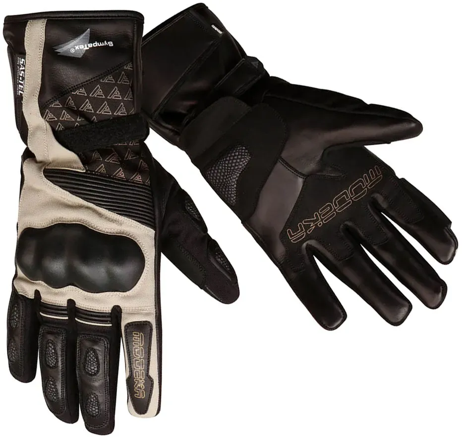 Modeka Panamericana, gants imperméables - Noir/Beige - 8