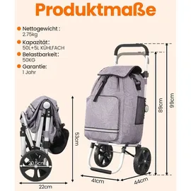 HOMECALL Einkaufswagen Geometrie-Print 55 L