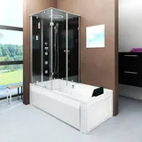 AcquaVapore Dusche Wanne Kombination K05-R30-EC Duschkabine 90x180 cm - Weiß