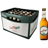 San Miguel Especial Premium Lager Flaschenbier, MEHRWEG (24 x 0.33 l) im Kasten, Internationales Lager Bier, 24er Kiste (Verpackung kann variieren)