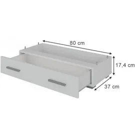 Vicco Aktenschrank Frank 80 x 17,4 cm Weiß