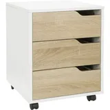 HJH Office Rollcontainer ORGANISER I eiche hell - weiß