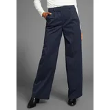 LAURA SCOTT LAURA SCOTT, Damen, Gr. 38, N-Gr, blau (dunkelblau), Web, Obermaterial: 65% Polyester, 33% Viskose, 2% Elasthan, Nadelstreifen, weit lang, Hosen Anzughose, mit Nadelstreifen