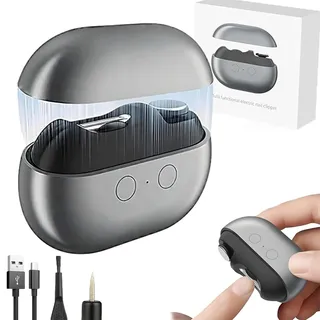 Easy Clip Electric Nail Clippers, Fanyil Easyclip Smart Nail Clipper, Electric Nail Trimmer – Safe, Painless Grooming Rechargeable & Quiet, Cordless Automatic Fingernail Trimmer with Light(Black)