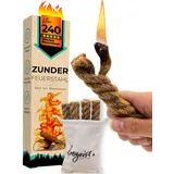 freigeist® Zunder für Feuerstahl | Anzünder Survival | Outdoor Feueranzünder aus wachsgetränkter Jute (Fat Rope) | Dauer Streichholz | Feueranzünder Survival | Feuerstein Anzünder | Outdoor