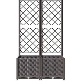 vidaXL Pflanzkübel mit Rankgitter 80 x 40 x 136 cm Braun