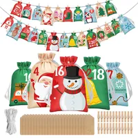 Tarklanda Adventskalender zum Selber Befüllen, 24 Adventskalender Tüten Säckchen, DIY Adventskalender Stoffsäckchen, Weihnachtskalender zum Befüllen, Weihnachtsdeko für Kinder Frauen Männer