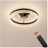 Eurohandisplay Deckenventilator Deckenventilator LED Beleuchtung Deckenlampe Fernbedienung, Mit Fernbedienung einstellbar schwarz
