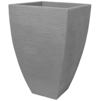 Geli Pflanzkübel Pflanzkübel Rillentopf quadratisch hoch aus Kunststoff grau