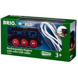 BRIO® Spielzeugeisenbahn-Lokomotive Brio World Eisenbahn Lok Schwarze Akku-Lok mit Mini-USB 33599
