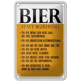 Femer GmbH Metallschild Spruch 12x18 cm Bier statt Beziehung 8 Gründe, (1 St), gewölbte Oberfläche, abgerundete Ecken, umgeschlagene Kanten