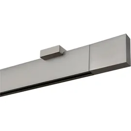 GARESA Gardinenstange GARESA "FLAT", silber (vernickelt), L:110cm, Aluminium, Gardinenstangen, Rechteckprofil, Deckenmontage, perfekter Lauf, modern, verlängerbar