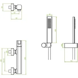 Laveo Tores Wand-Brausebatterie Chrom 10 cm