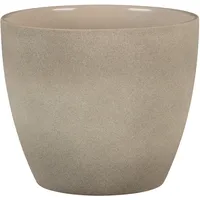 Scheurich 920 Stone, Blumentopf aus Keramik, rund, Stein-Optik, Taupe