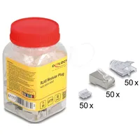 DeLock RJ45 Modularer Stecker Cat.6A mit Knickschutztülle 50er 67177