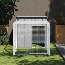 vidaXL Freilaufgehege 110 x 201 x 110 cm grau