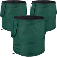 Relaxdays Laubsack selbstaufstellend 3er Set 85L Ø 46 cm grün