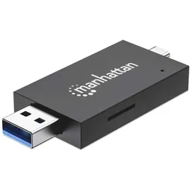 Manhattan USB 3.0 Typ-C / Typ-A Kombo-Kartenlesegerät / Multi-Card Reader / Writer Anschlusskabel