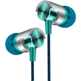 Mode Geflochtene kabelgebundene Stereo Sound Lautstärkeregler Telefon Laptop In-Ear Kopfhörer-Blau - Blau