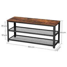 VASAGLE Sitzbank LBS078B01 braun, schwarz Holz 100,0 cm