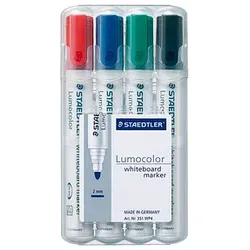 STAEDTLER Lumocolor Whiteboard-Marker farbsortiert 2,0 - 5,0 mm, 4 St.