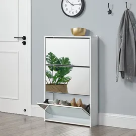 [en.casa] Lund 63 x 102,5 x 17 cm verspiegelt / weiß